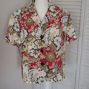 Red/White/Tan Short Sleeve Blazer Jacket